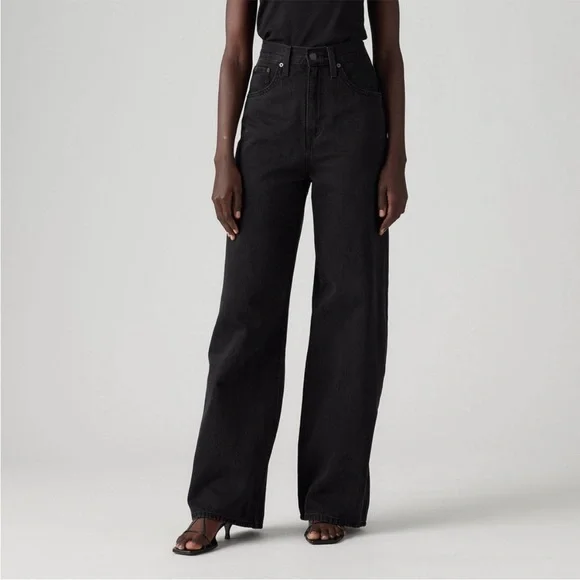 Levi’s Women’s High Rise Cinch Baggy Jeans - Black Wash Size 28 X 31 NWT - Picture 2 of 16